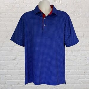 FENNEC Golf Polo Forest Highlands Country Club Blue Micro Dot Men’s Medium